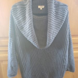 Umgee brand blue gray cowl neck sweater